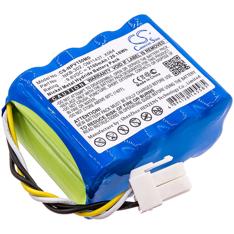 9.6V, 2100mAh, Ni-MH Battery fits Nihon Kohden, Life Scope N Opv-1500, Opv 1500 Vital Signs Monitor, 20.16Wh