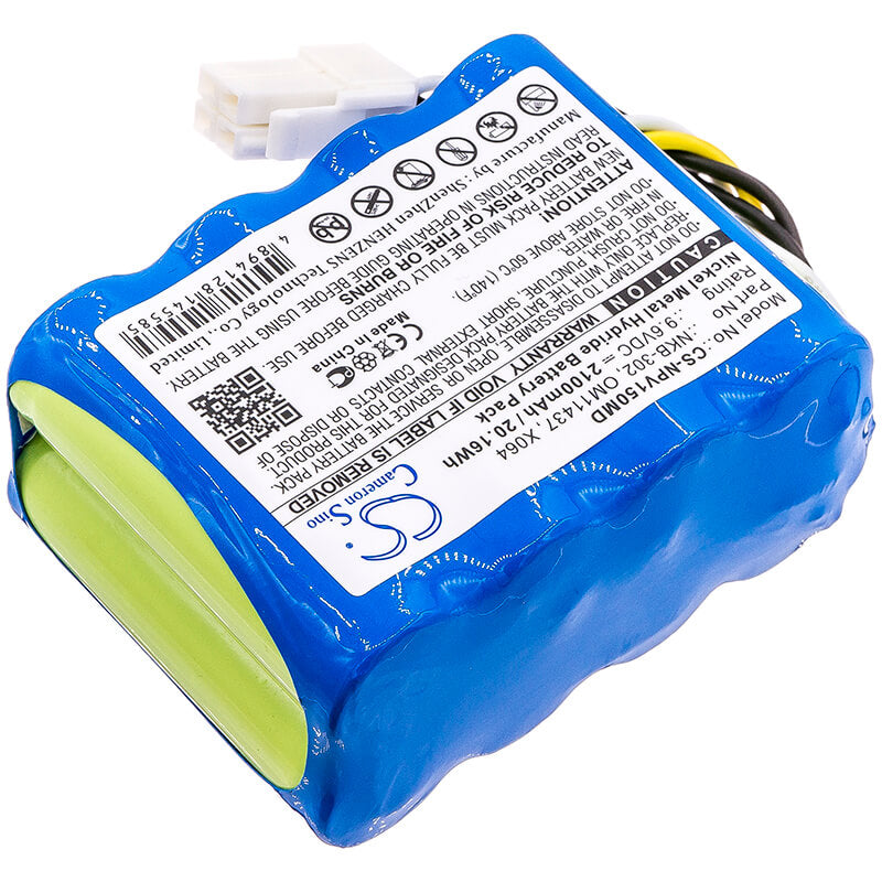 9.6V, 2100mAh, Ni-MH Battery fits Nihon Kohden, Life Scope N Opv-1500, Opv 1500 Vital Signs Monitor, 20.16Wh
