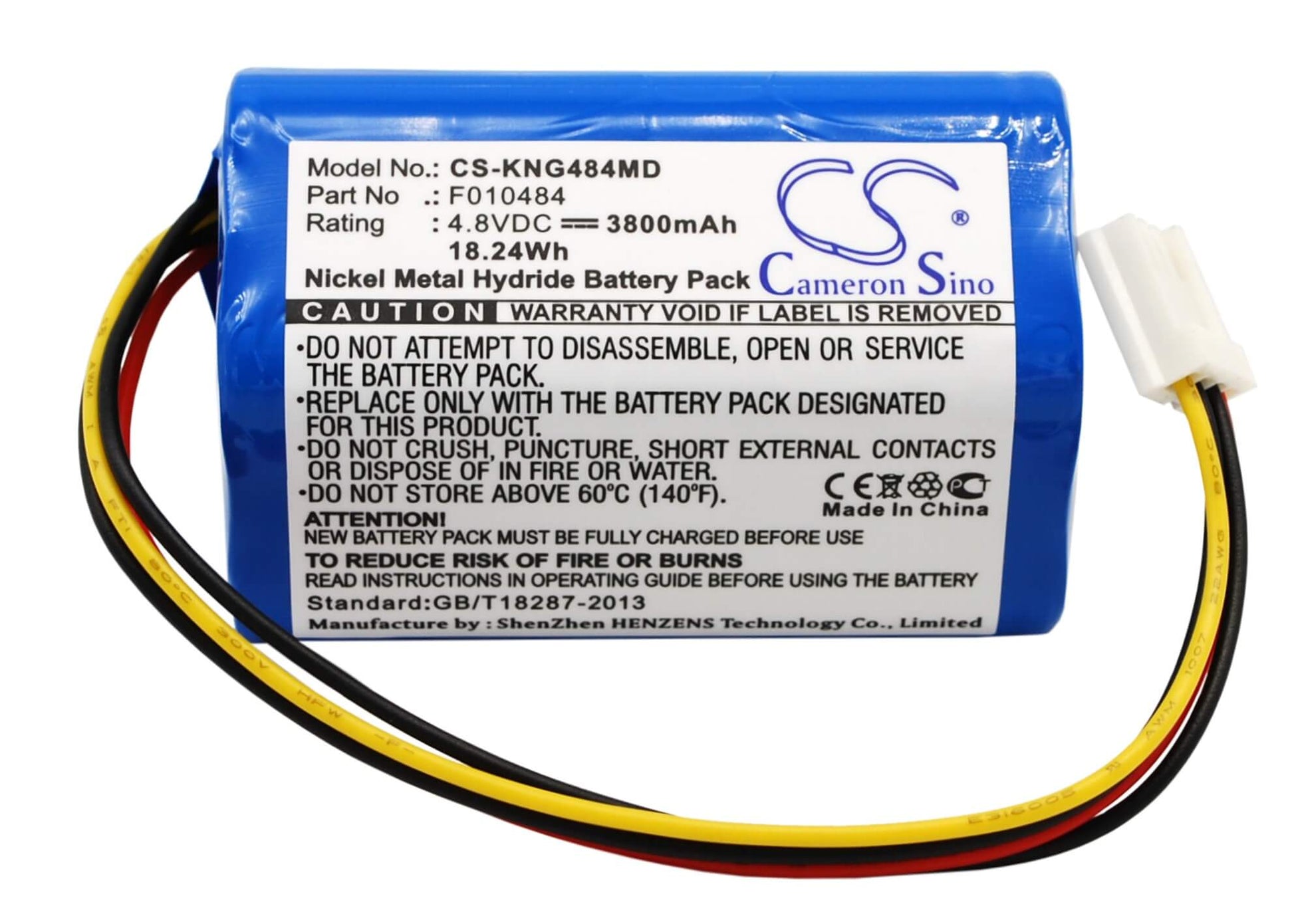 4.8V, 3800mAh, Ni-MH Battery fits Covidien, Kangaroo Epump, 18.24Wh