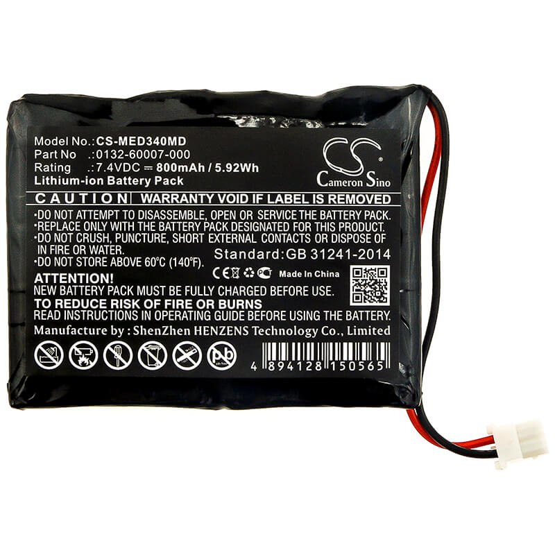 7.4V, 800mAh, Li-ion Battery fits Mediaid, 31610, 34 Pulse, 5.92Wh