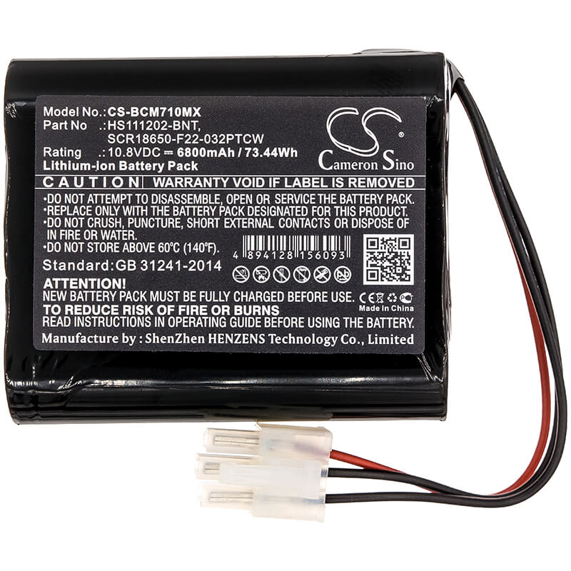 10.8V, 6800mAh, Li-ion Battery fits Bionet, Bm7vet Optional, 73.44Wh