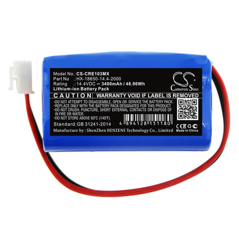 14.4V, 3400mAh, Li-ion Battery fits Carewell, Ecg-1103, Ecg-1103b, 48.96Wh