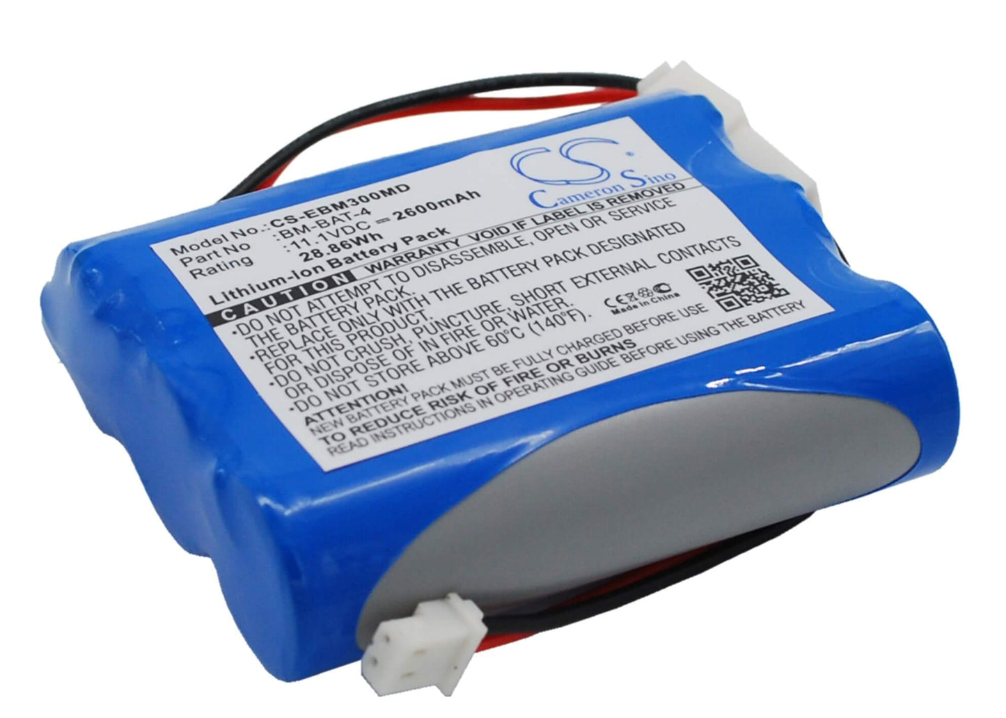 11.1V, 2600mAh, Li-ion Battery fits Bionet, Bm3, Bm3 Plus, 28.86Wh