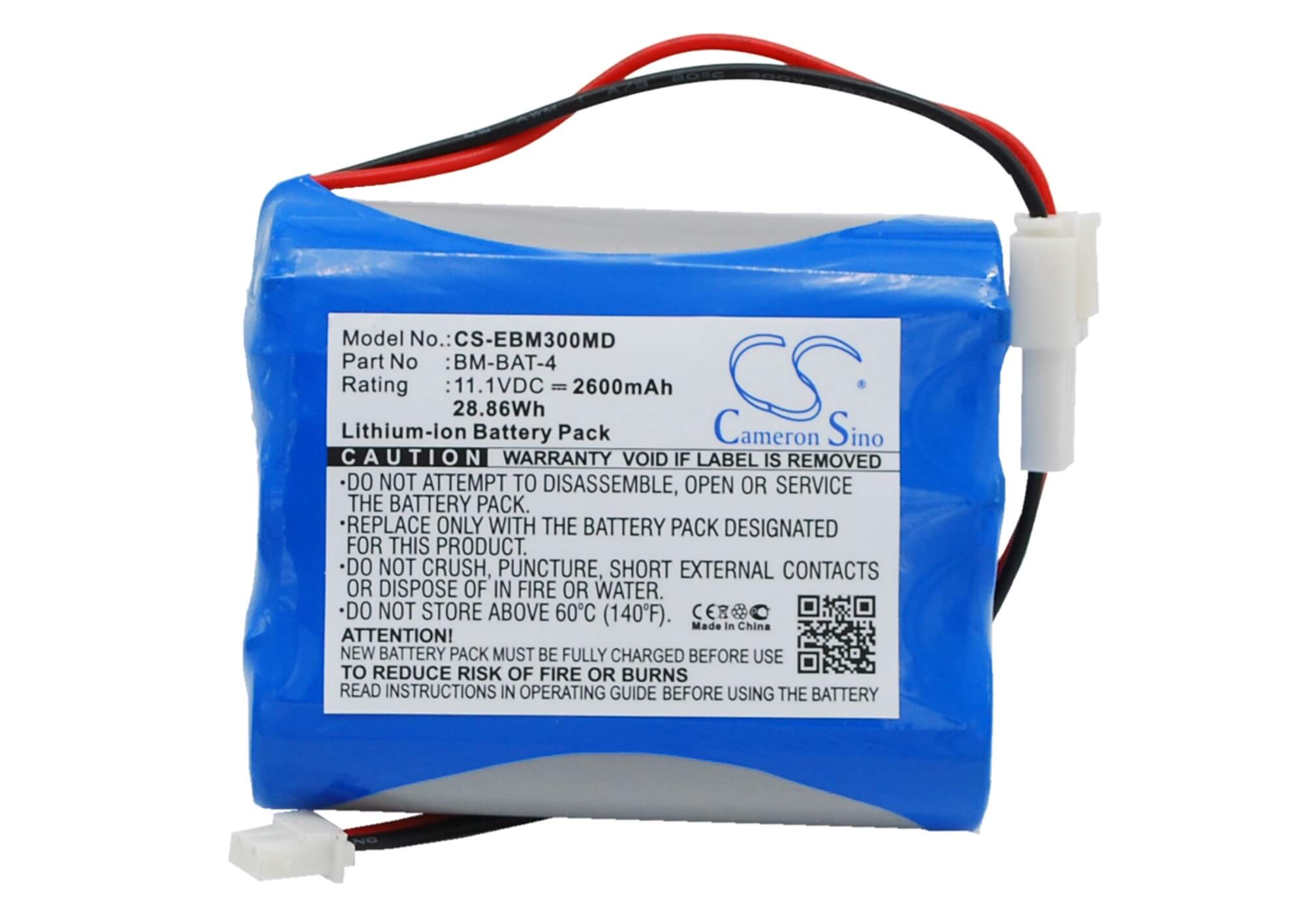 11.1V, 2600mAh, Li-ion Battery fits Gima, Bm3, Bm3 Plus, 28.86Wh