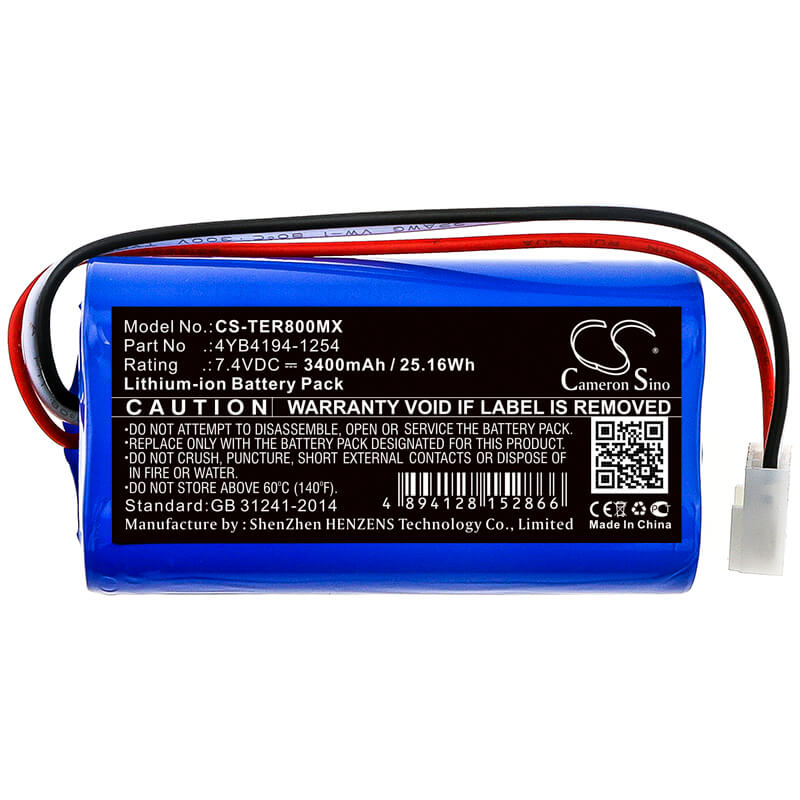 7.4V, 3400mAh, Li-ion Battery fits Terumo, Te-ss800 Infusion Pump, 25.16Wh