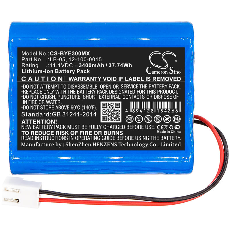 11.1V, 3400mAh, Li-ion Battery fits Bollywood, E30 Ecg, 37.74Wh