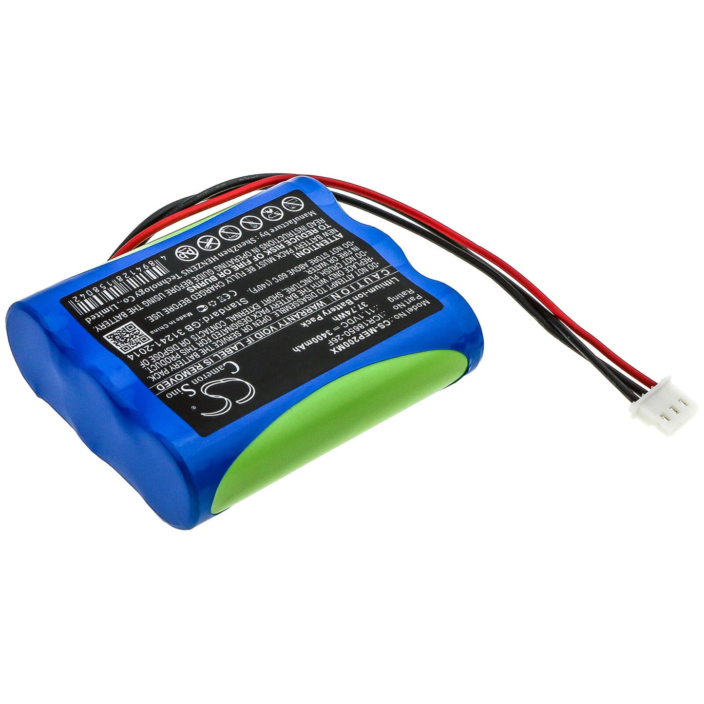 11.1V, 3400mAh, Li-ion Battery fits Medical Econet, Compact 2, 37.74Wh