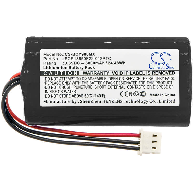 3.6V, 6800mAh, Li-ion Battery fits Bionet, Oximete Oxy9 Wave, 24.48Wh
