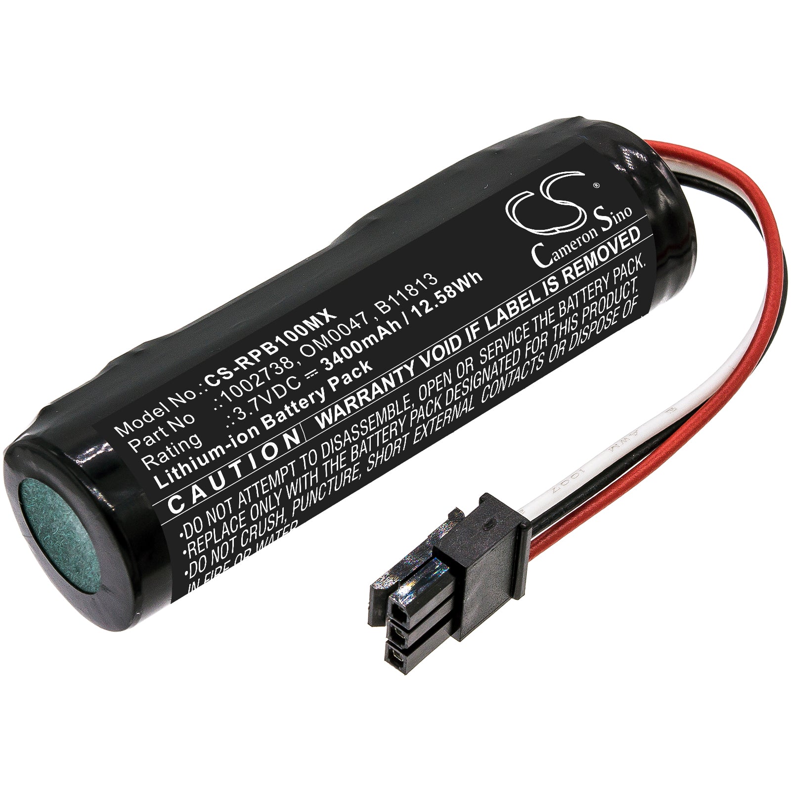 3.7V, 3400mAh, Li-ion Battery fits Philips, Bilichek Noninvasive Bilirubin, 12.58Wh