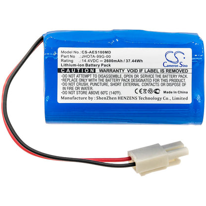 14.4V, 2600mAh, Li-ion Battery fits Aeonmed, A100p, 37.44Wh