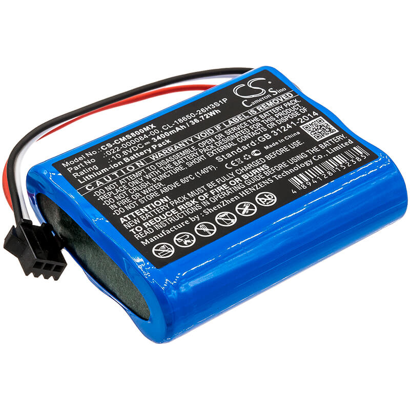 10.8V, 3400mAh, Li-ion Battery fits Cardiomonitor, Comen Star 8000, Comen Star 8000 E, 36.72Wh