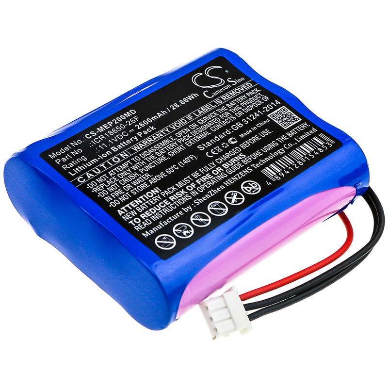 11.1V, 2600mAh, Li-ion Battery fits Medical Econet, Compact 2, 28.86Wh