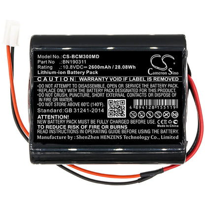 10.8V, 2600mAh, Li-ion Battery fits Bionet, Bm3, Bm3vet, 28.08Wh