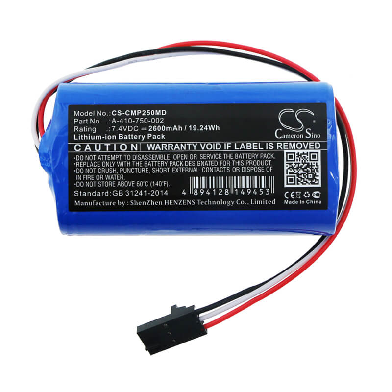 7.4V, 2600mAh, Li-ion Battery fits Cosmed, Pony Fx Nta2531, 19.24Wh