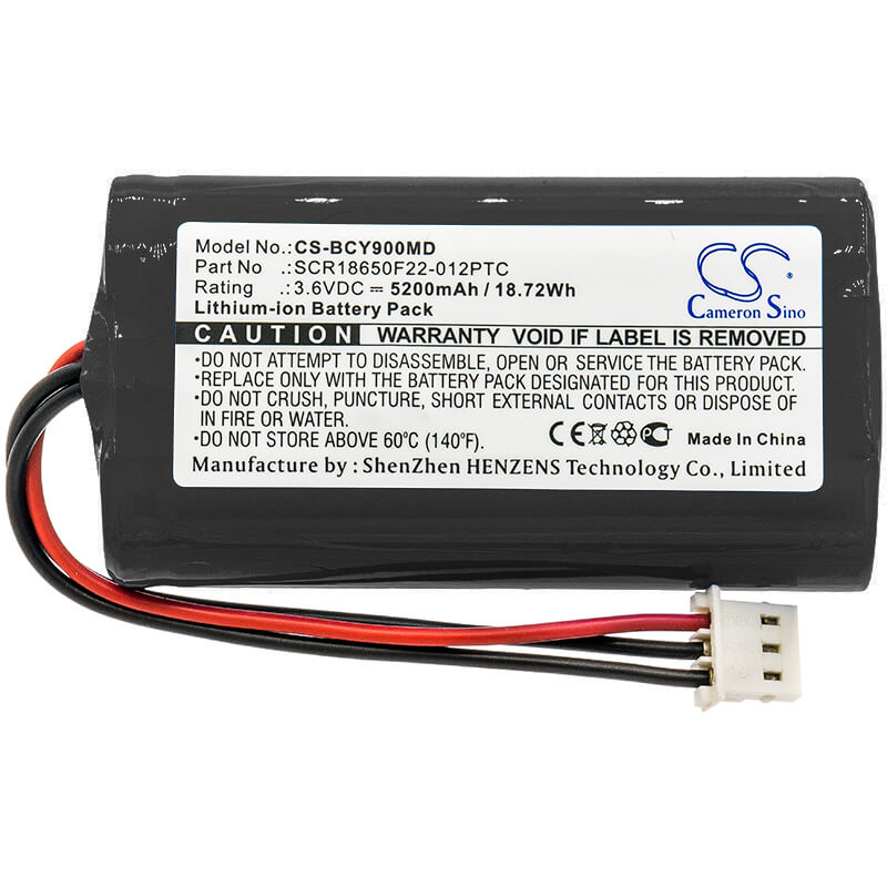 3.6V, 5200mAh, Li-ion Battery fits Bionet, Oximete Oxy9 Wave, 18.72Wh