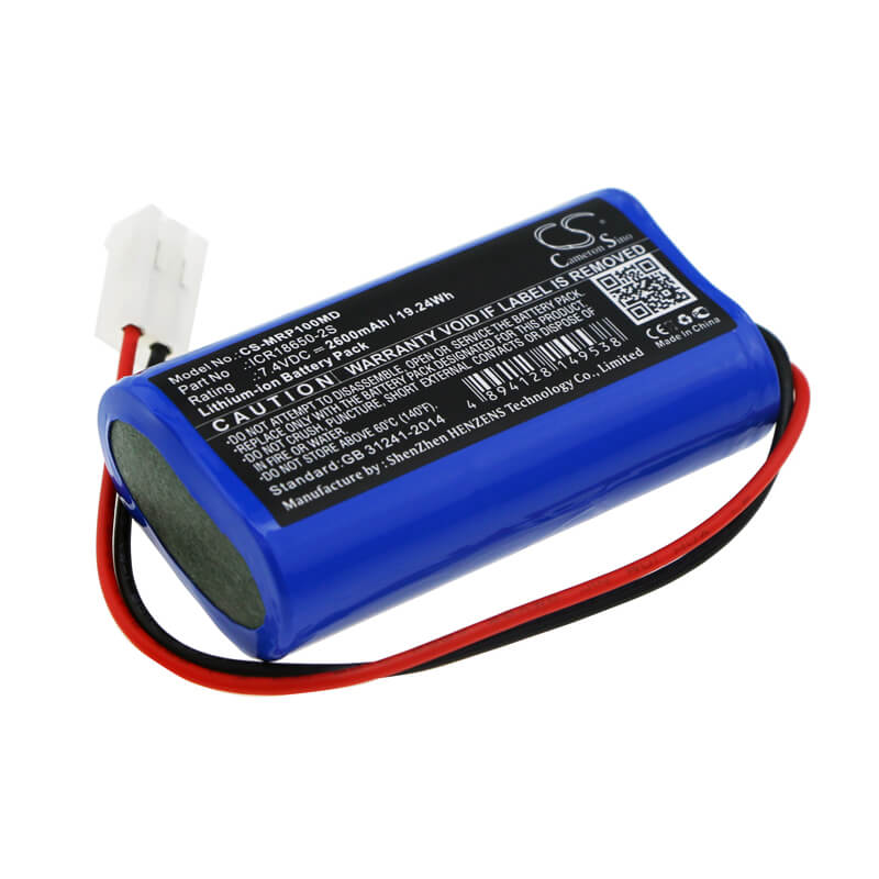 7.4V, 2600mAh, Li-ion Battery fits Mindray, Sp1, Sp1 Syringe Pump, 19.24Wh