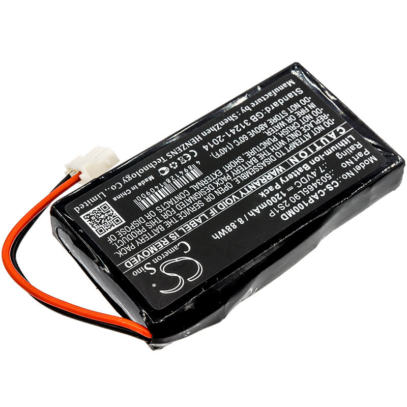 7.4V, 1200mAh, Li-ion Battery fits Charmcare, Accuro Pulse Oximeter, Accuro Tabletop Pulse Oximeter, 8.88Wh