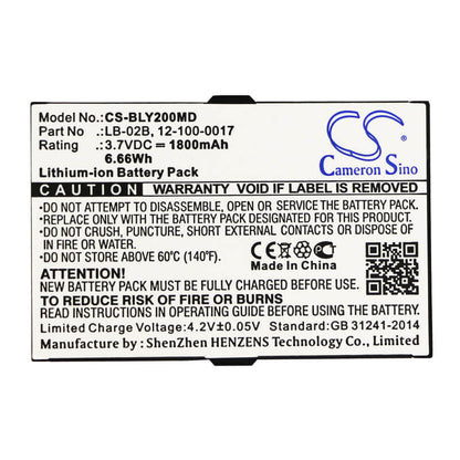 3.7V, 1800mAh, Li-ion Battery fits Bolate, Anyyiew A2, 6.66Wh