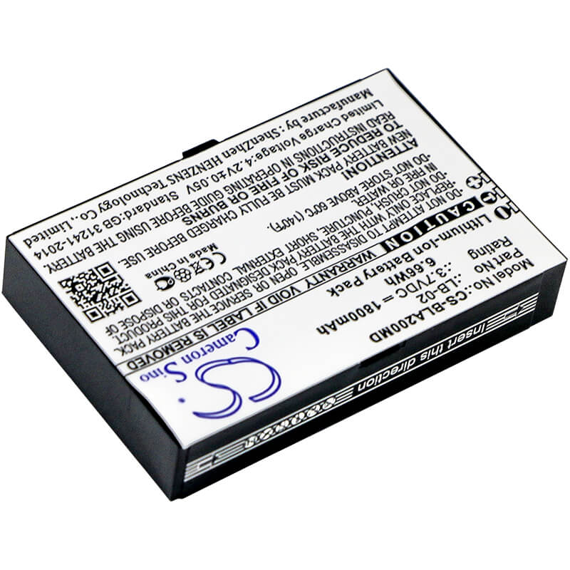 3.7V, 1800mAh, Li-ion Battery fits Bolate, A2, A3, 6.66Wh