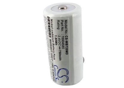2.4V, 750mAh, Ni-CD Battery fits Welch-allyn, 60700, 60713, 1.8Wh