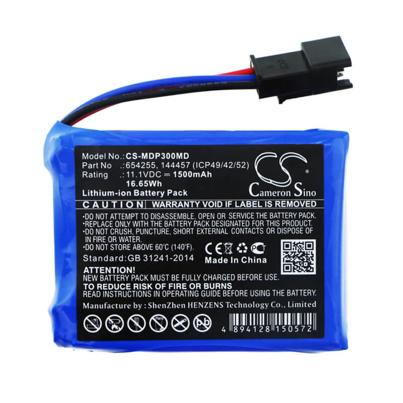 11.1V, 1500mAh, Li-ion Battery fits Medcaptain, Mp-30, Mp-60, 16.65Wh