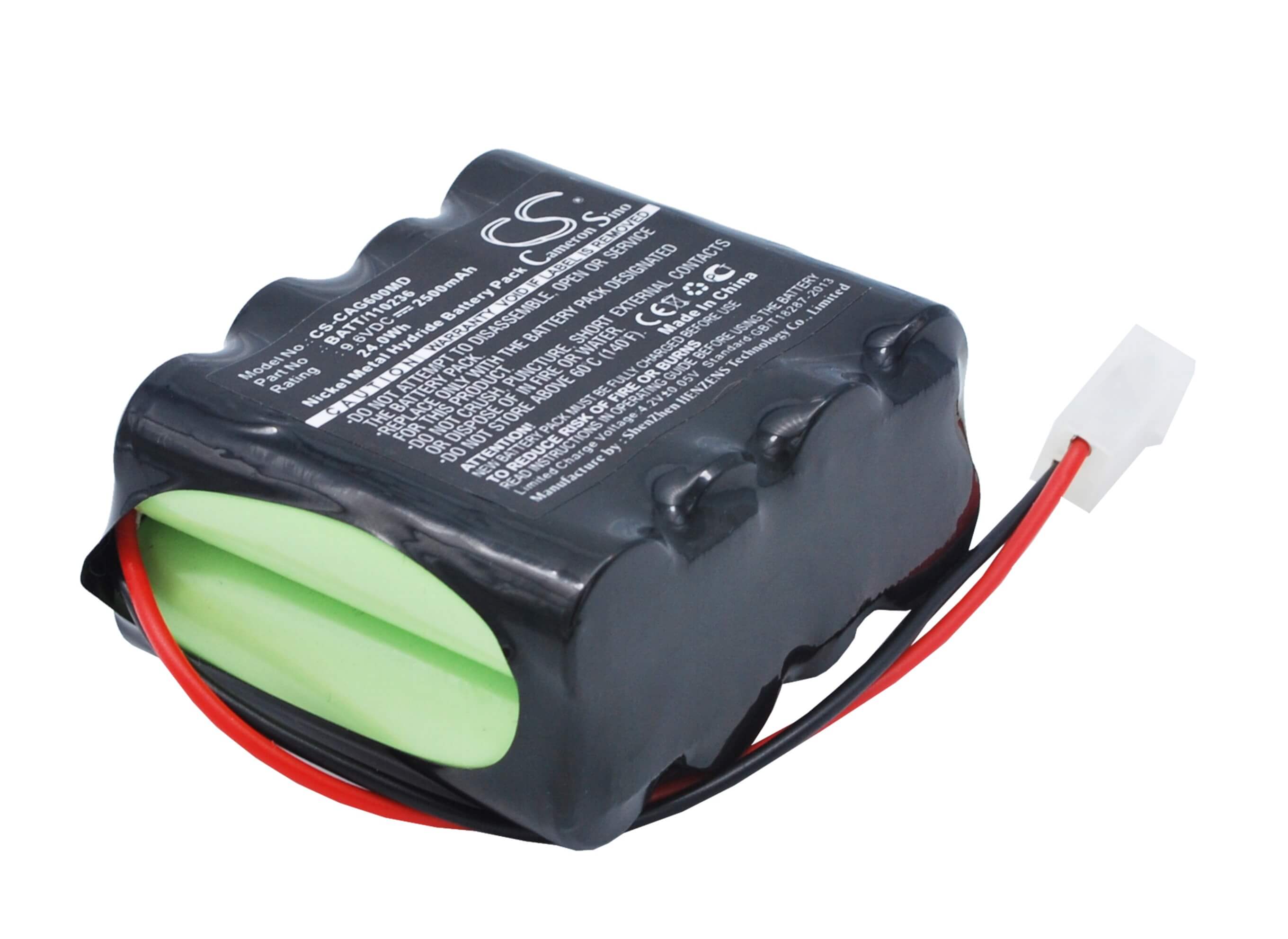 9.6V, 2500mAh, Ni-MH Battery fits Cardiette, Ar600 E.c.g., Ecg Recorder Ar600adv, 24Wh