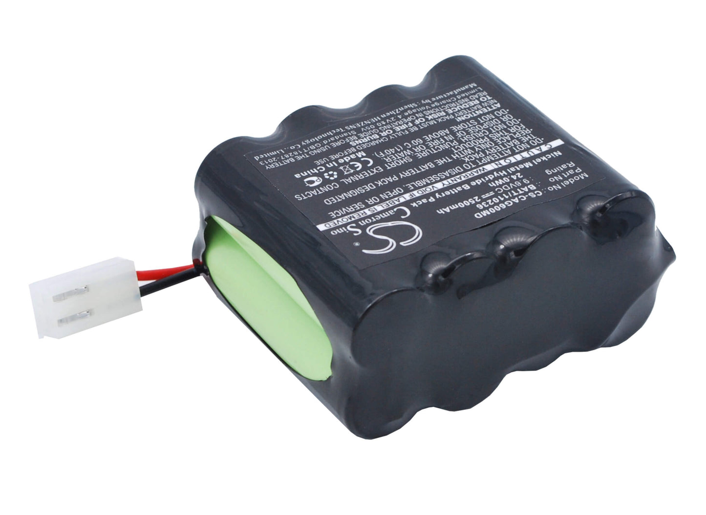 9.6V, 2500mAh, Ni-MH Battery fits Cardiette, Ar600 E.c.g., Ecg Recorder Ar600adv, 24Wh