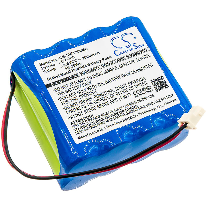9.6V, 2000mAh, Ni-MH Battery fits Smiths, Cy-300, 19.2Wh
