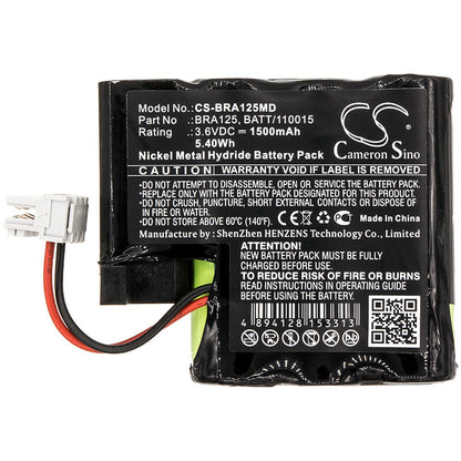 3.6V, 1500mAh, Ni-MH Battery fits B.braun, Perfusor Compact, 5.4Wh