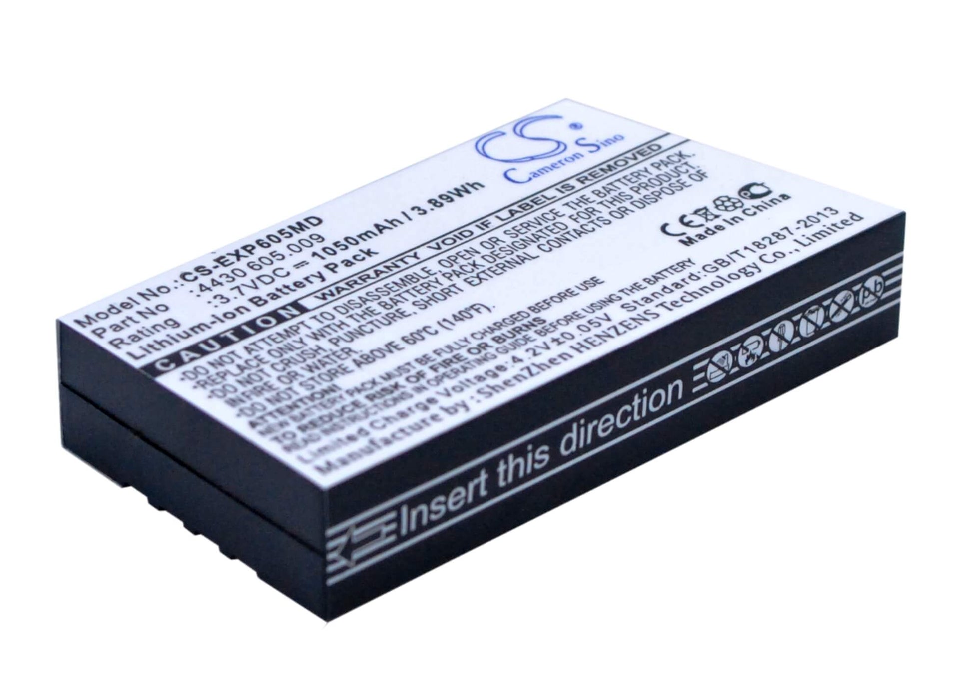 3.7V, 1050mAh, Li-ion Battery fits Eppendorf, Easypet 3, 3.885Wh