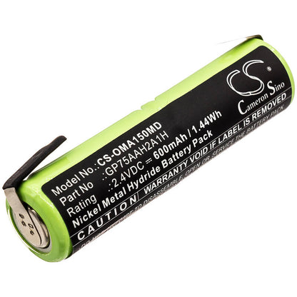 2.4V, 600mAh, Ni-MH Battery fits Omron, A1500, 1.44Wh
