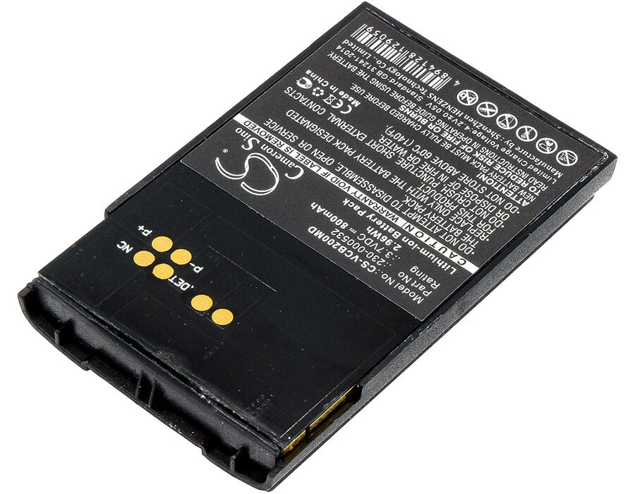 3.7V, 800mAh, Li-ion Battery fits Vocera, Communications Badge B1000, Communications Badge B2000, 2.96Wh