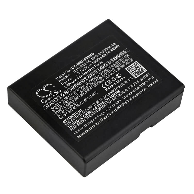 3.7V, 1800mAh, Li-ion Battery fits Mindray, Dpm2, Oxymetre Pouls Pm60, 6.66Wh