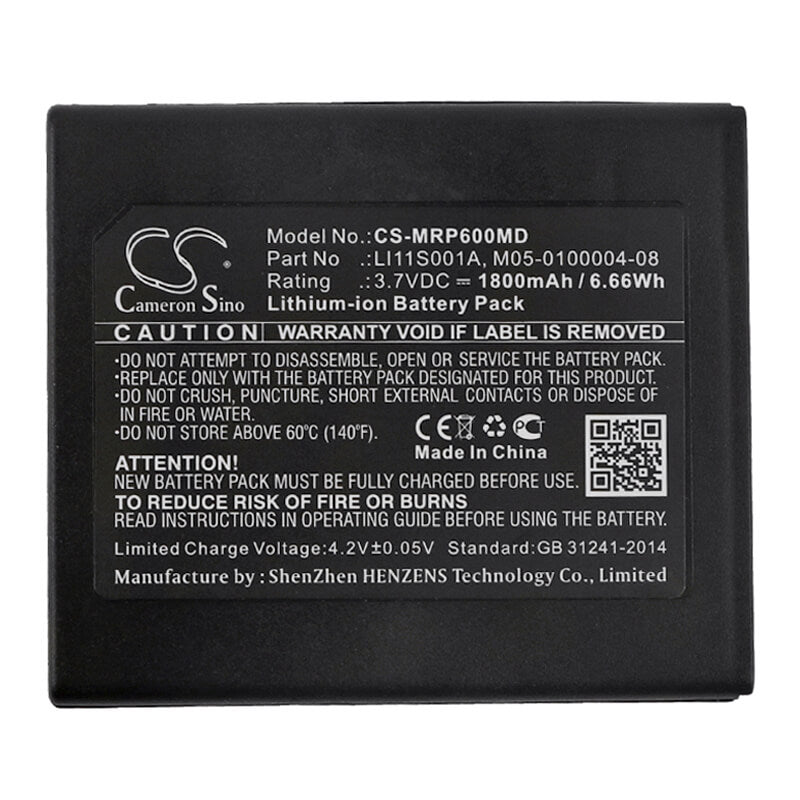 3.7V, 1800mAh, Li-ion Battery fits Mindray, Dpm2, Oxymetre Pouls Pm60, 6.66Wh