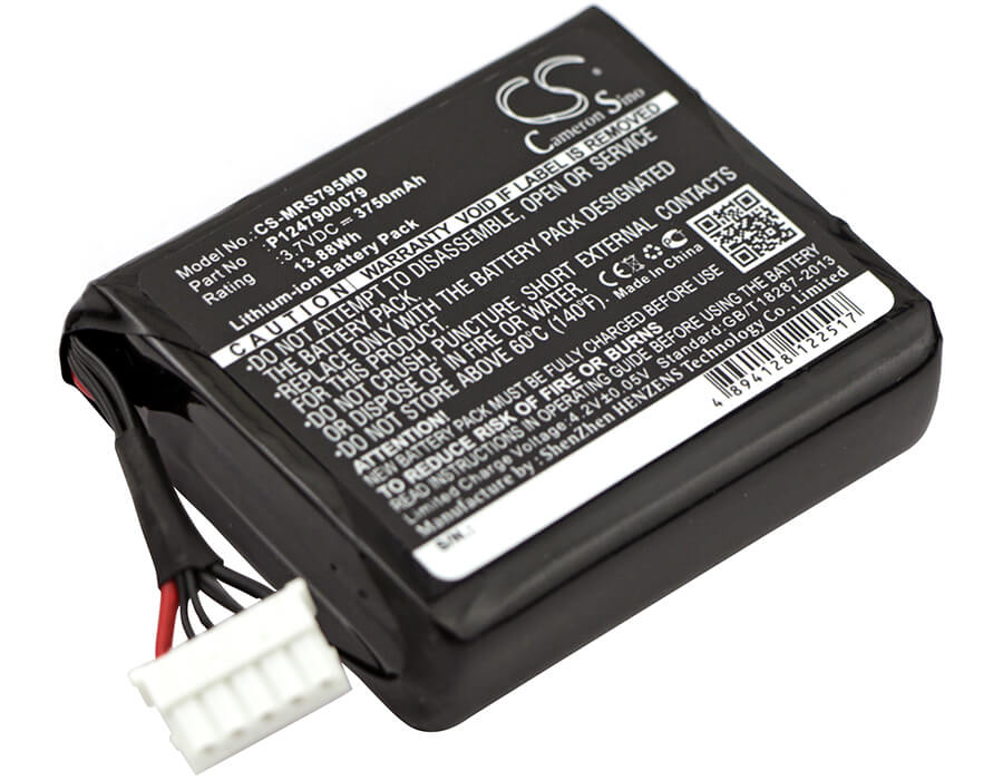 3.7V, 3750mAh, Li-ion Battery fits Masimo, Pulsoximeter Type 23794, Radical 7 Rainbow Set Pulse Ox, 13.875Wh