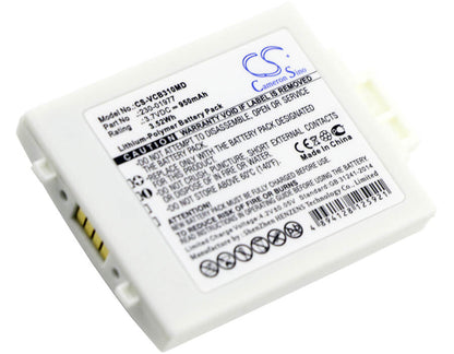 White, 3.7V, 950mAh, Li-Polymer Battery fits Vocera, B3000e, B3000n, 3.515Wh