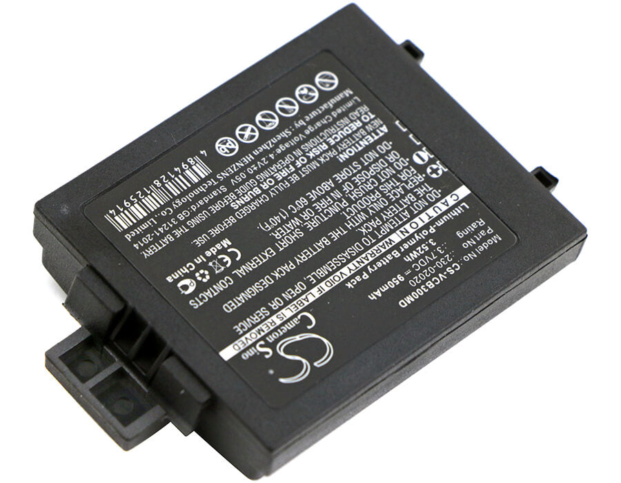 Black, 3.7V, 950mAh, Li-Polymer Battery fits Vocera, B3000e, B3000n, 3.515Wh