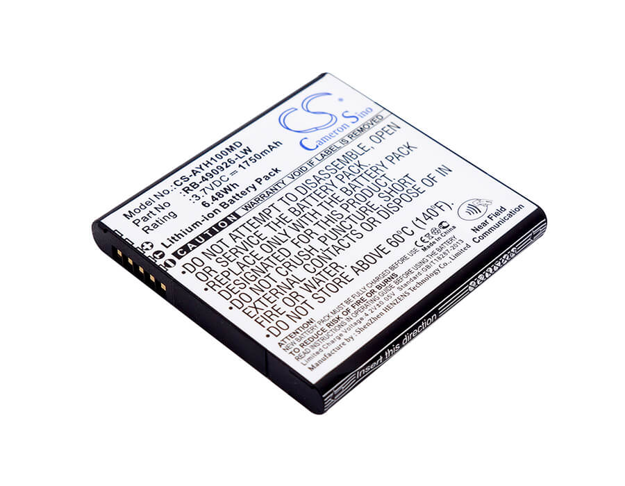 3.7V, 1750mAh, Li-ion Battery fits Ascom, Myco, Myco Sh1 Vowifi, 6.475Wh