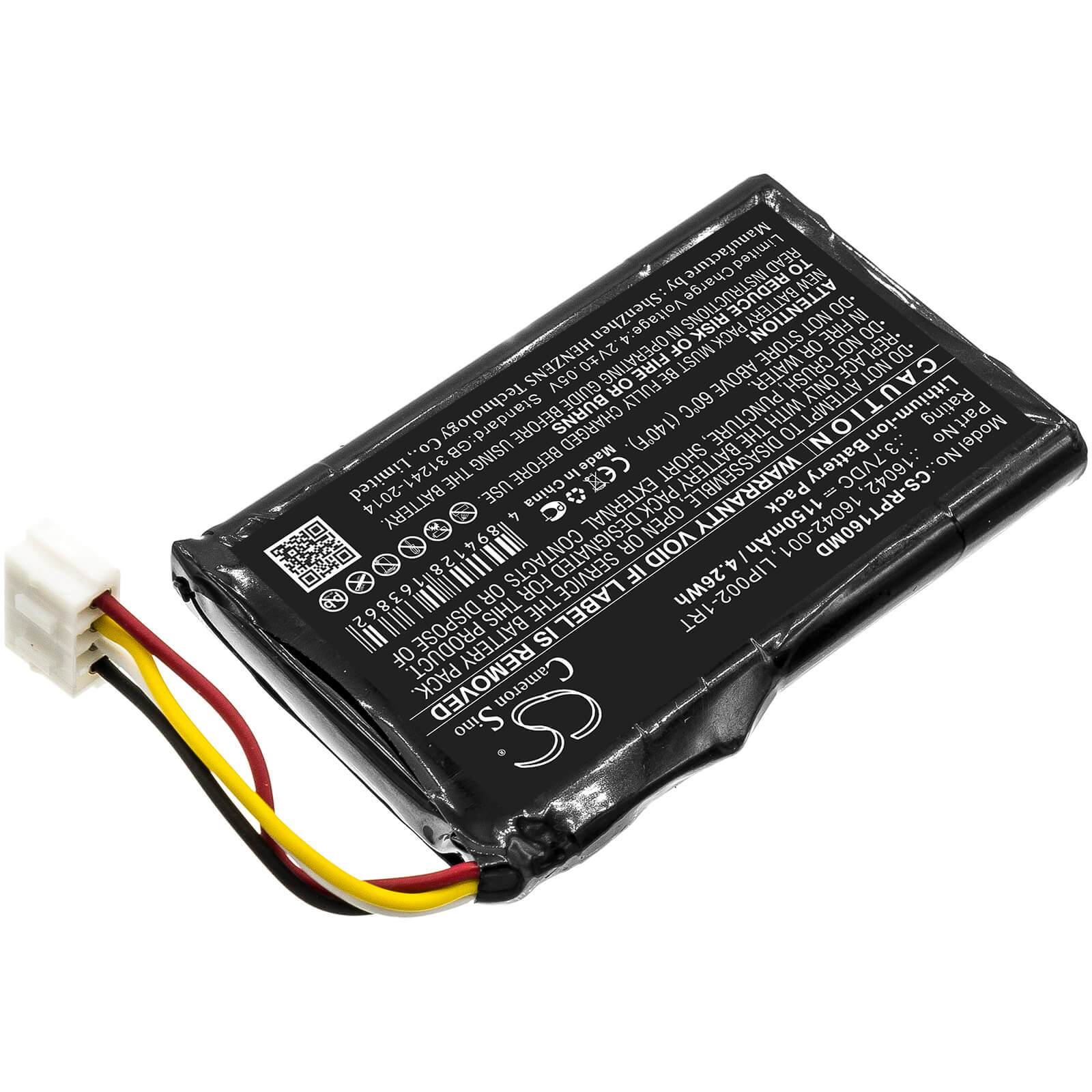 3.7V, 1150mAh, Li-ion Battery fits Reichert, Ipac, 4.255Wh