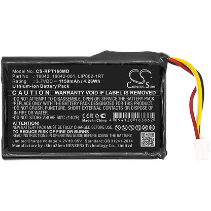 3.7V, 1150mAh, Li-ion Battery fits Reichert, Ipac, 4.255Wh