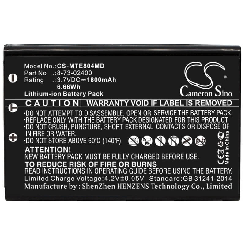 3.7V, 1800mAh, Li-ion Battery fits Otometrics, Accuscreen Te 8-04-13900, Madsen Accuscreen, 6.66Wh