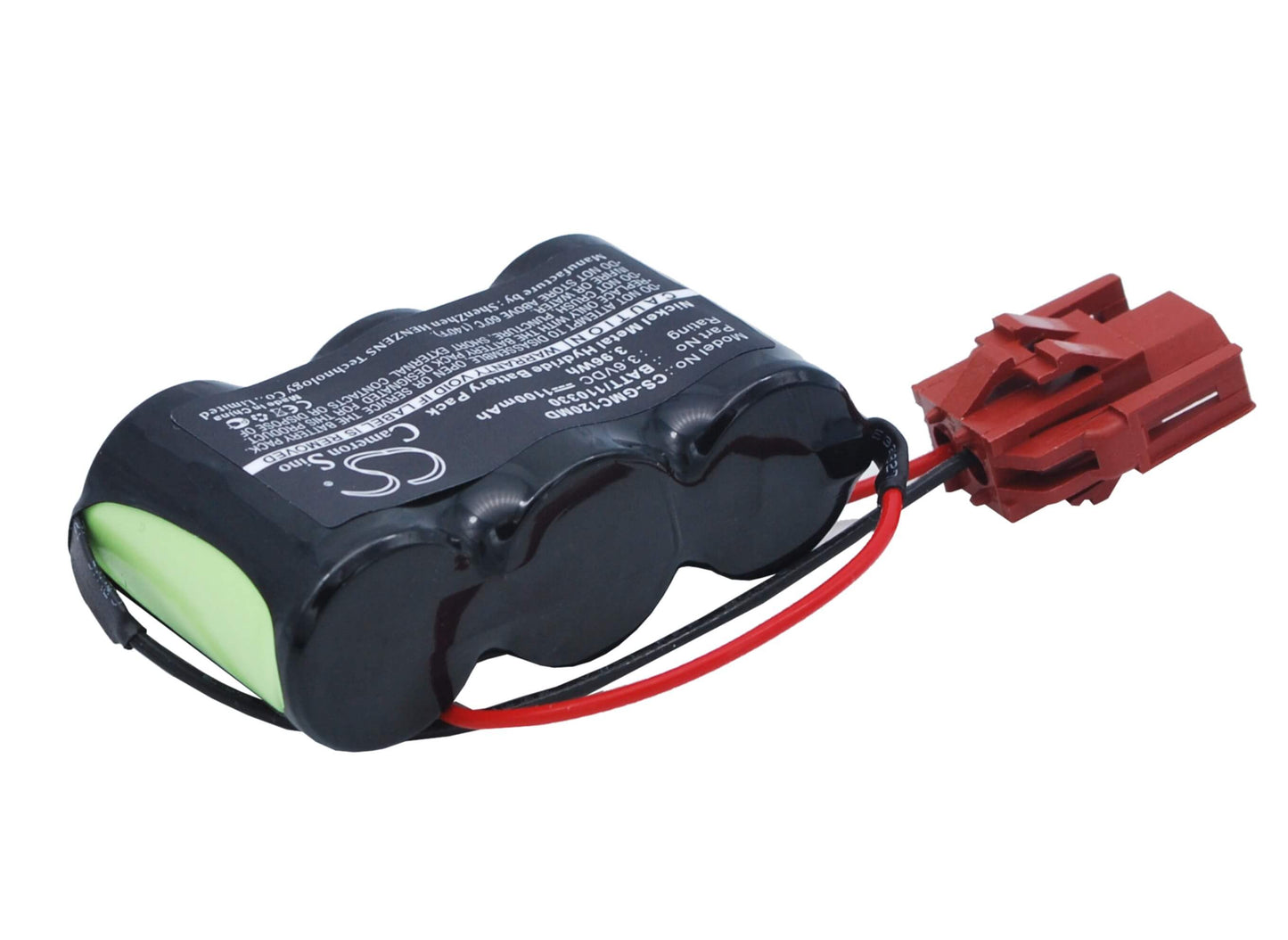 3.6V, 1100mAh, Ni-MH Battery fits Ge, Mac 12, Mac 15, 3.96Wh