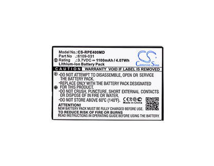 3.7V, 1100mAh, Li-ion Battery fits Rainin, E4 Pipette, E4 Xls+, 4.07Wh