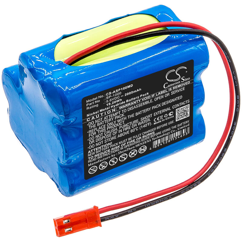 9.6V, 2000mAh, Ni-MH Battery fits Annol, Sp-1000, 19.2Wh