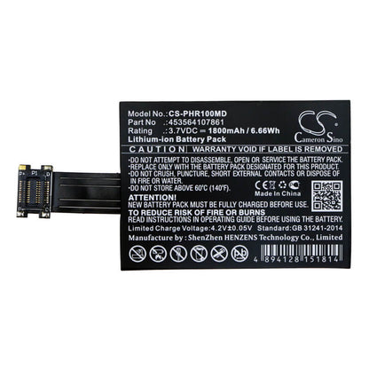 3.7V, 1800mAh, Li-ion Battery fits Philips, Srr Measurements, Trnsbv1 Range, 6.66Wh
