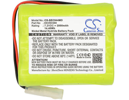 7.2V, 2000mAh, Ni-MH Battery fits Seca, 200, 229, 14.4Wh