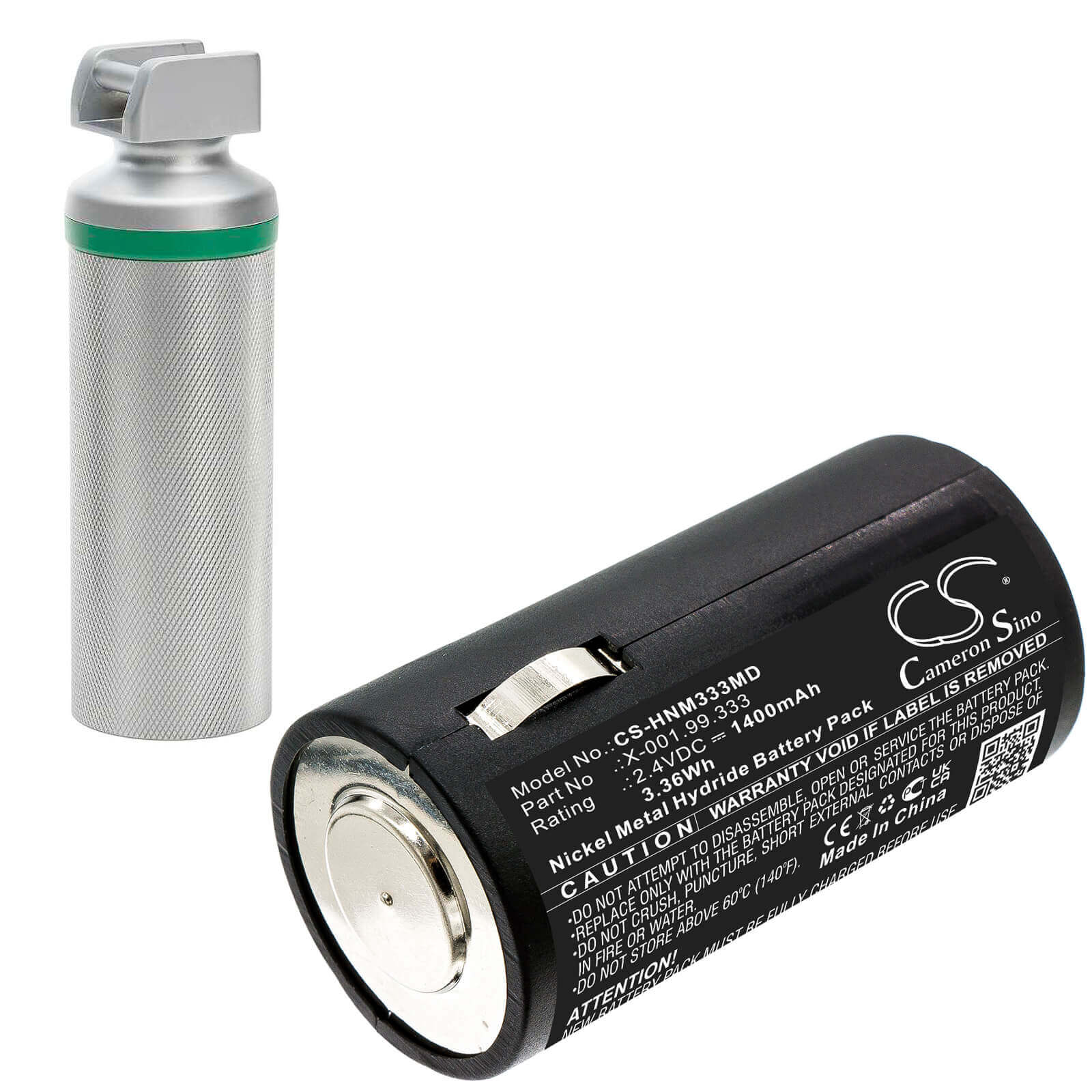 2.4V, 1400mAh, Ni-MH Battery fits Heine, Old S2z Handles, 3.36Wh