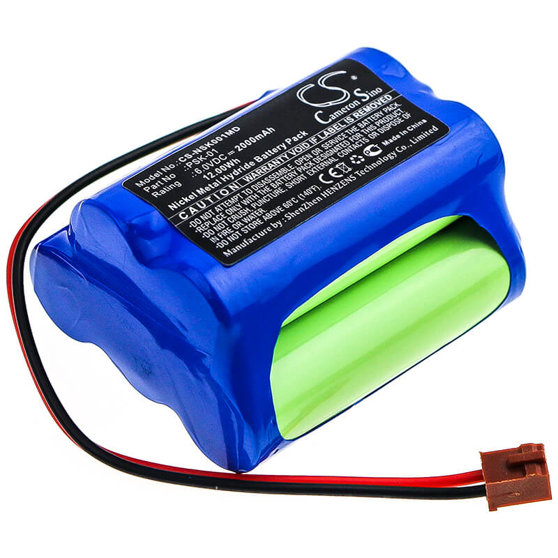 6.0V, 2000mAh, Ni-MH Battery fits Nikkiso, Psk-01, 12Wh