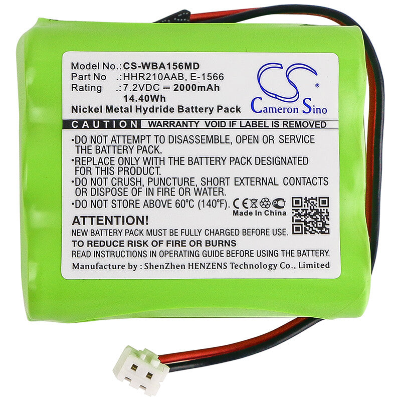 7.2V, 2000mAh, Ni-MH Battery fits Weighing, Baby Baby One Wunder, Bedscale Baby One Abilanx, 14.4Wh