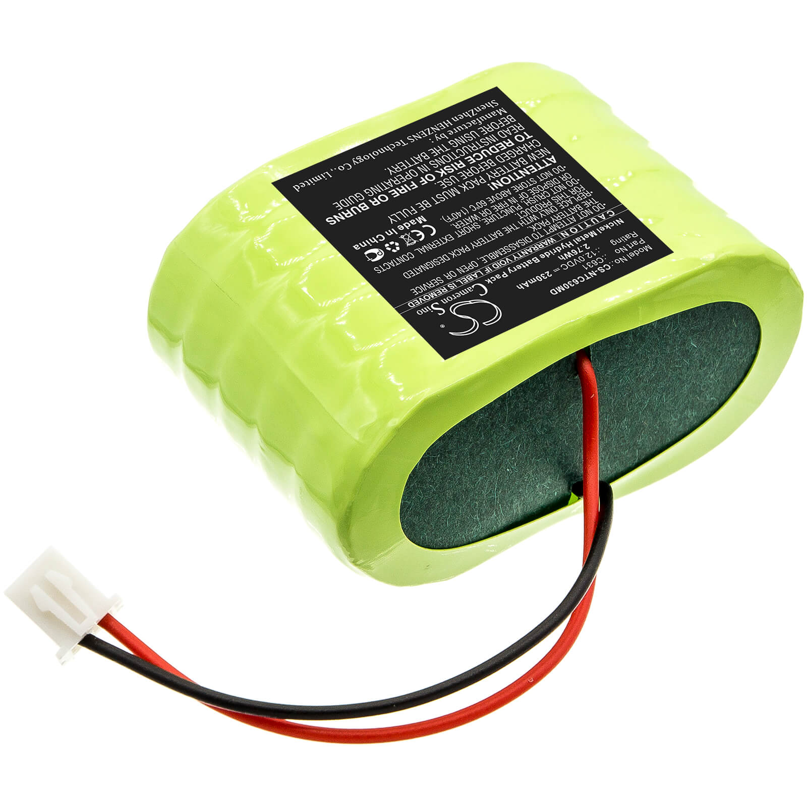 12.0V, 230mAh, Ni-MH Battery fits Natus, Ct+ Doppler, Dop Ct, 2.76Wh